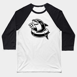 Shark Eating Pizza Baseball T-Shirt